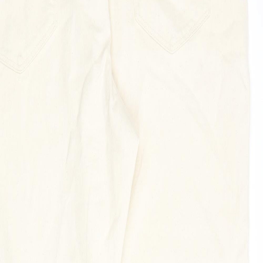 Marks and Spencer Mens Ivory Cotton Tapered Jeans Size 38 in L33 in Regular Zip