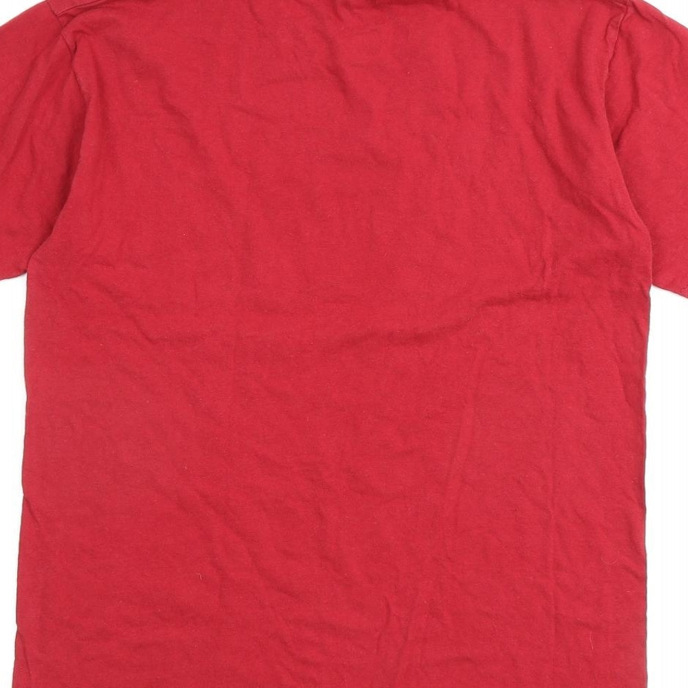 Budapest Mens Red Polyester T-Shirt Size S Round Neck