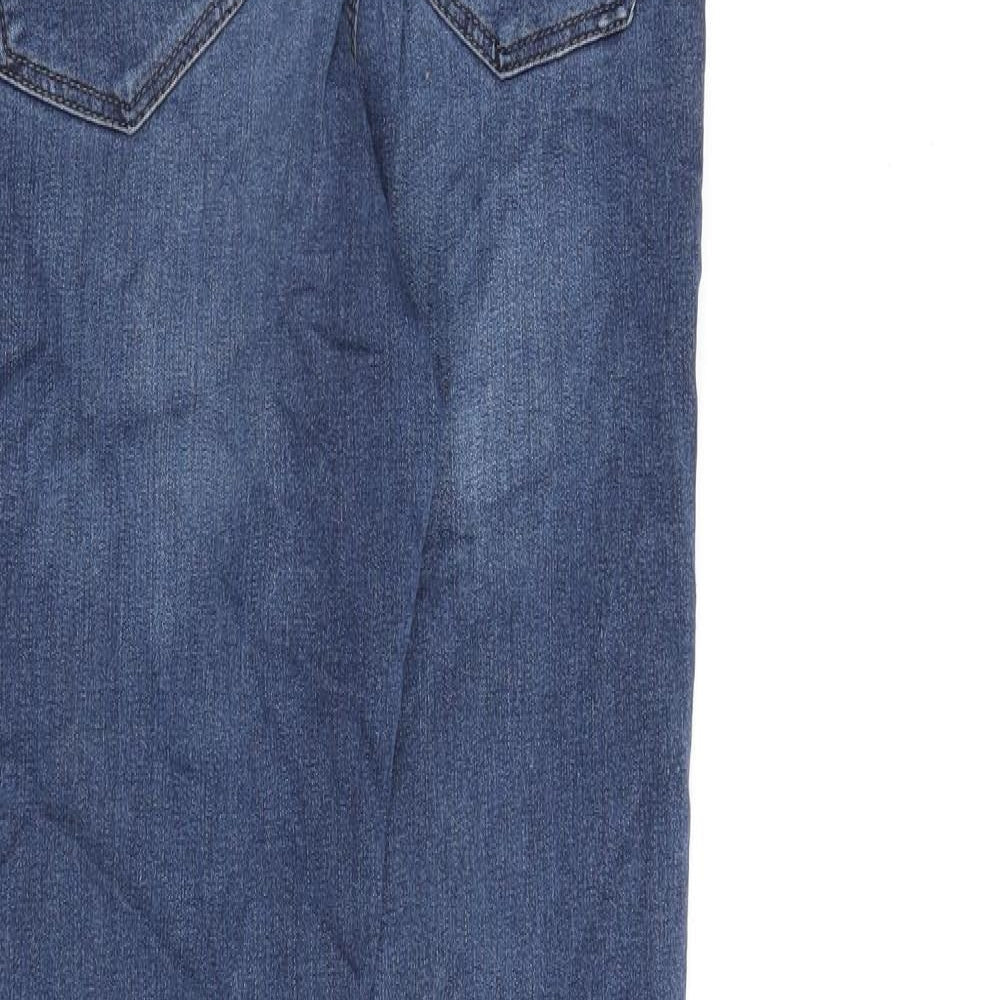 Topshop Womens Blue Cotton Skinny Jeans Size 28 in L30 in Extra-Slim Zip