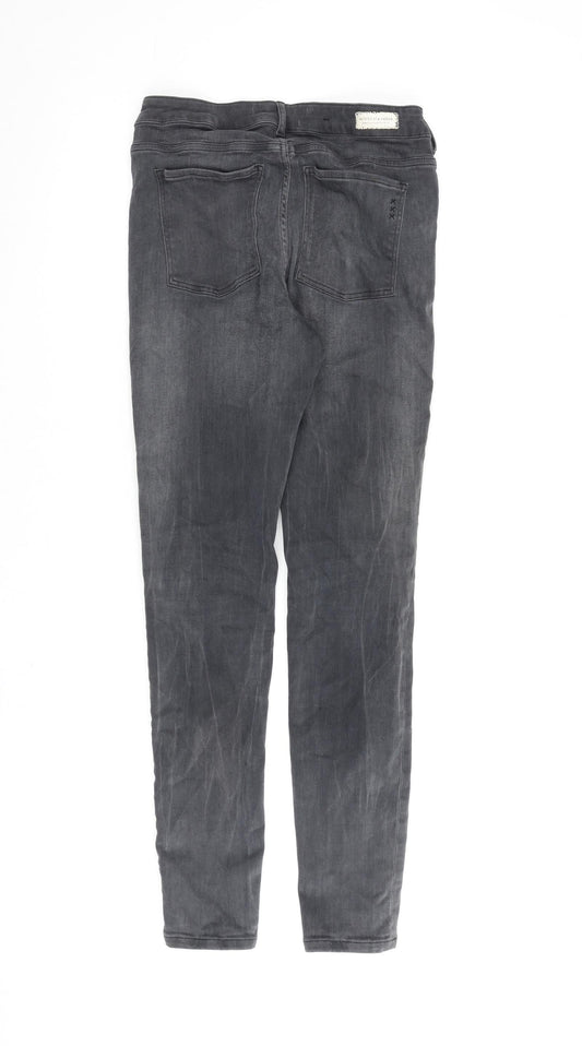 Scotch & Soda Womens Grey Cotton Straight Jeans Size 28 in L30 in Regular Zip