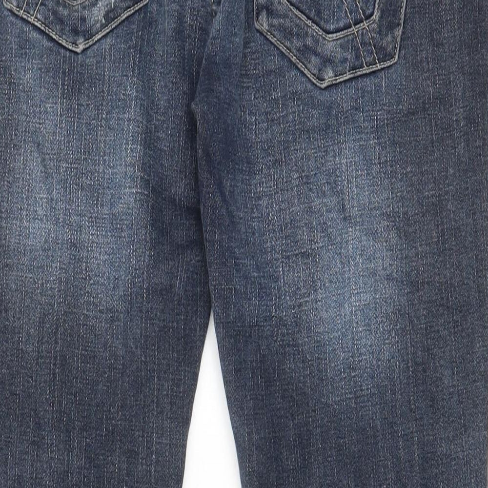 Moto Womens Blue Cotton Cropped Jeans Size 10 L21 in Regular Zip - Pockets, Belt Loops