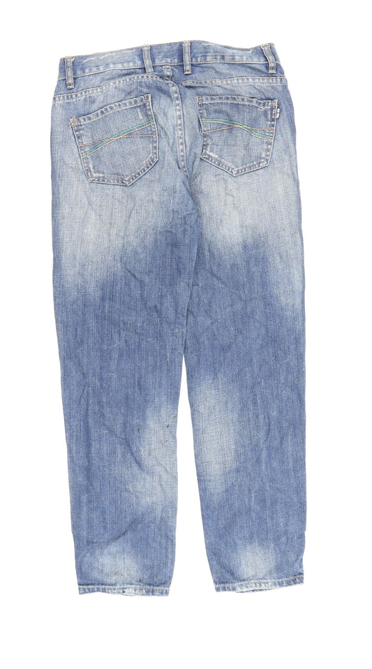 Johnnie B Mens Blue Cotton Straight Jeans Size 30 in L28 in Regular Zip