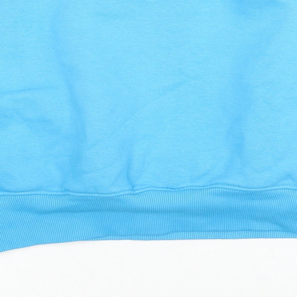Boohoo Womens Blue Cotton Pullover Sweatshirt Size S Pullover