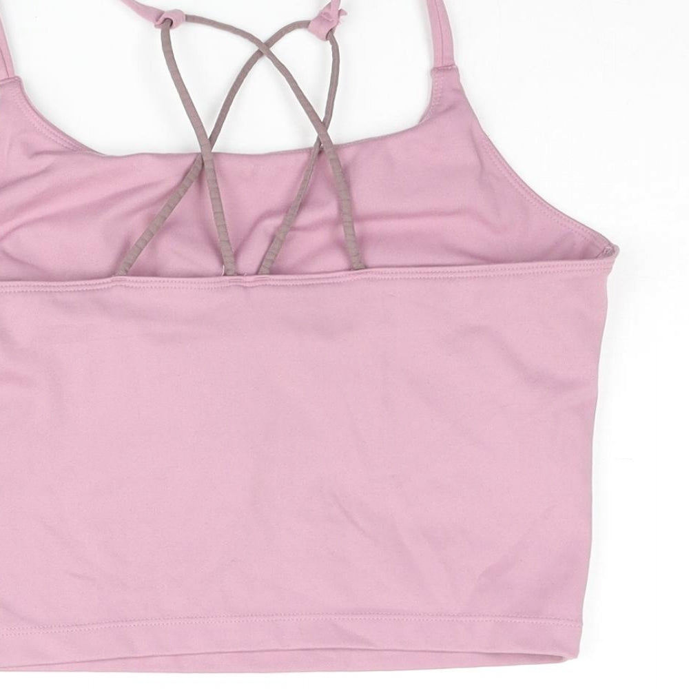 H&M Womens Purple Polyester Cropped Tank Size S Scoop Neck Pullover