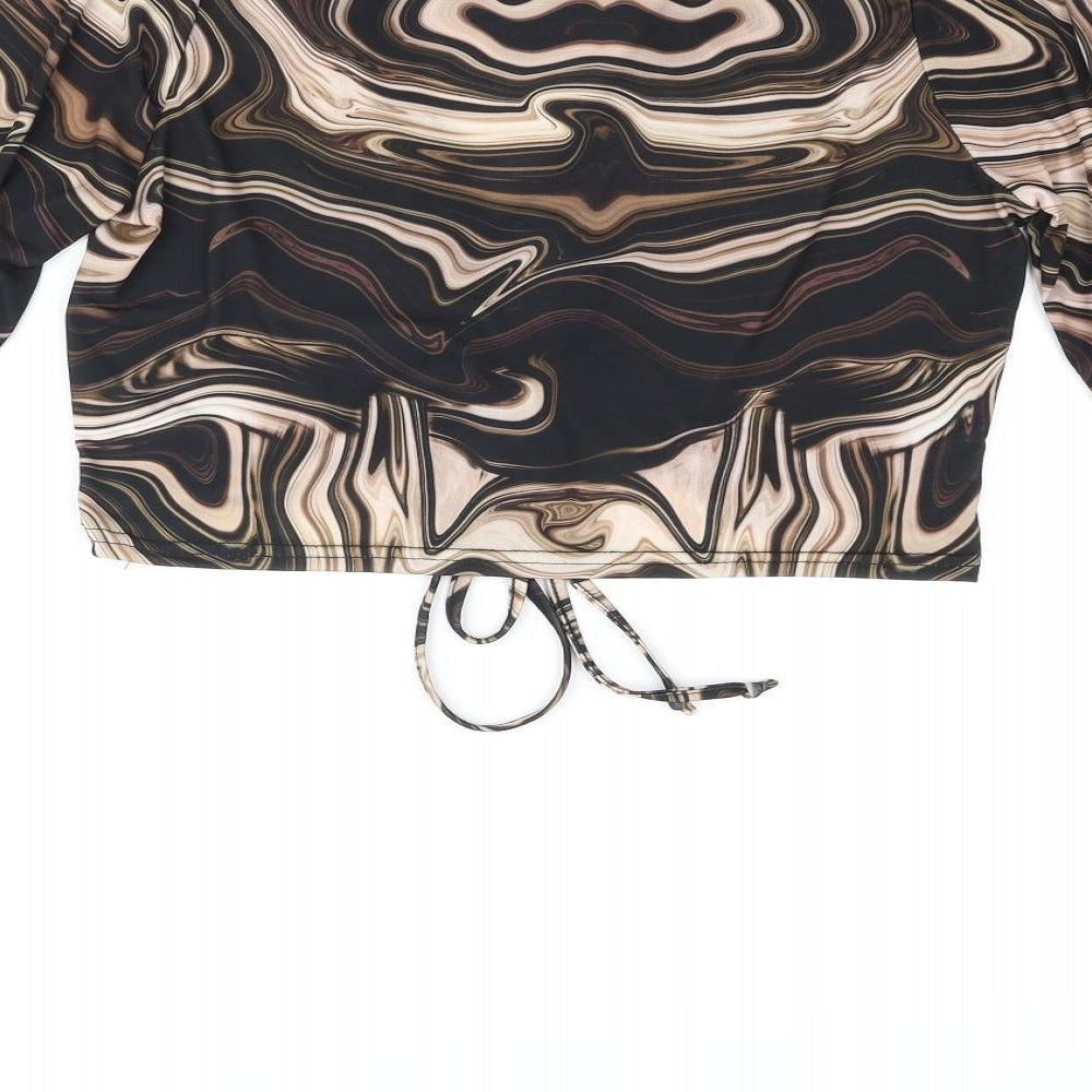Womens UK Size 12 Voulez-Vous Black Cropped Blouse