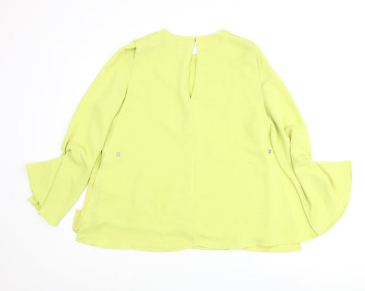 Autograph Womens Green Polyester Basic Blouse Size 10 Round Neck - Layered