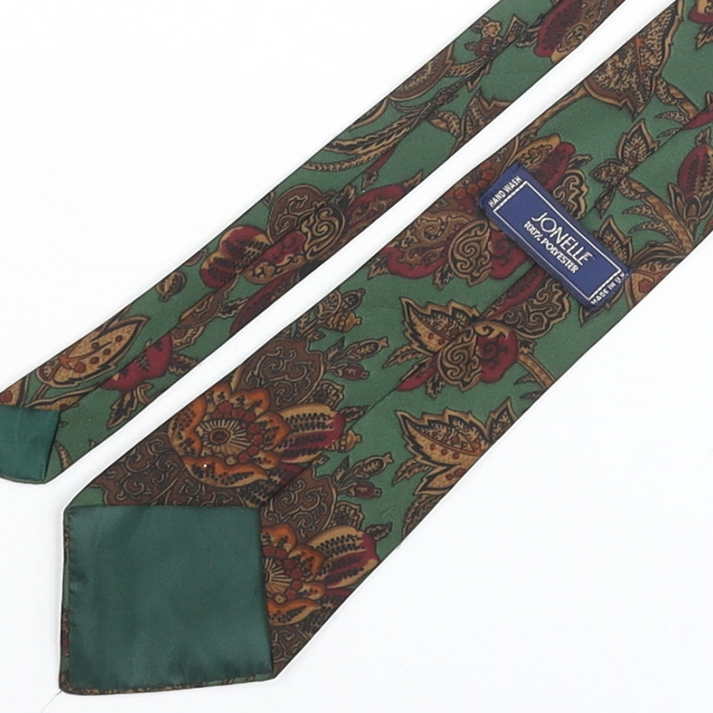 Jonelle Mens Multicoloured Geometric Polyester Pointed Tie One Size - Floral