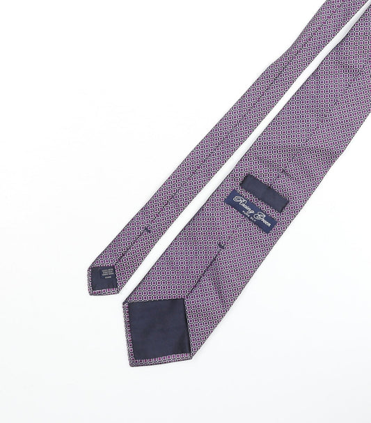 Racing Green Mens Multicoloured Plaids & Checks Silk Pointed Tie One Size