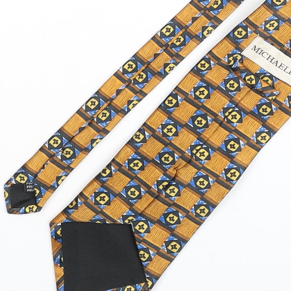 Michaelis Mens Multicoloured Geometric Polyester Pointed Tie One Size