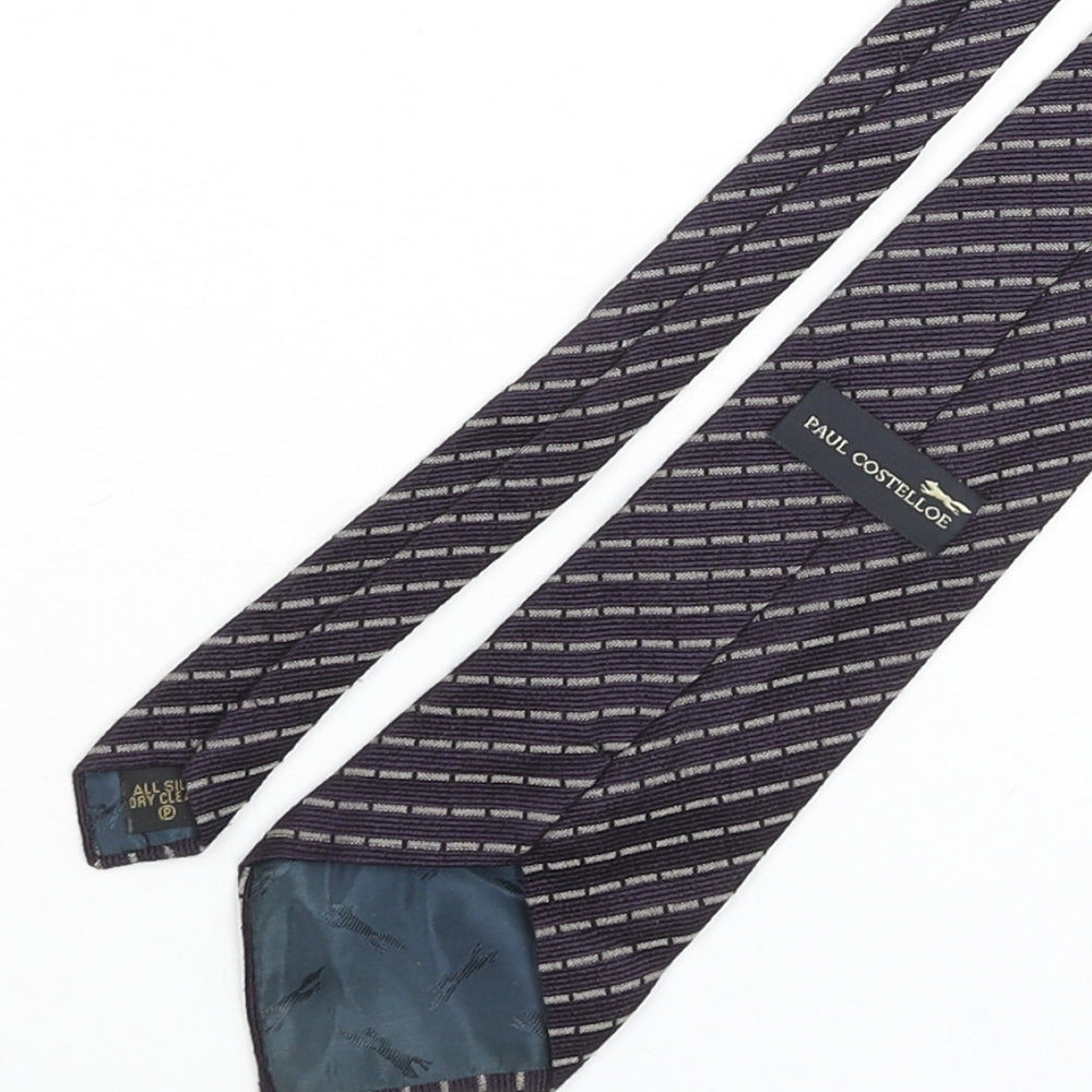 Paul Costelloe Mens Blue Striped Silk Pointed Tie One Size