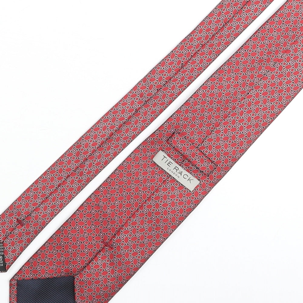 Tie Rack Mens Multicoloured Geometric Silk Pointed Tie One Size