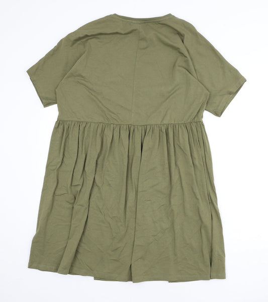 Noisy may Womens Green Cotton A-Line Size S Round Neck Pullover