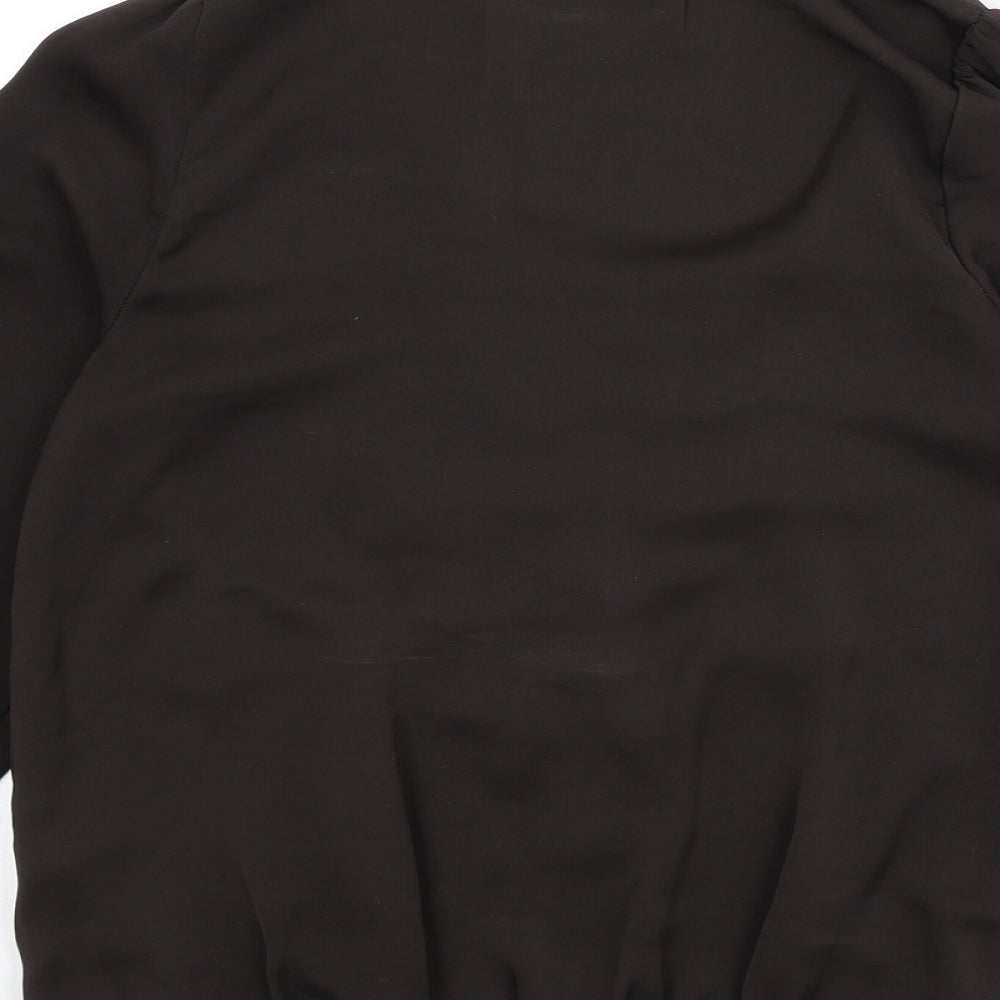 Womens UK Size S Zara Brown Basic Blouse