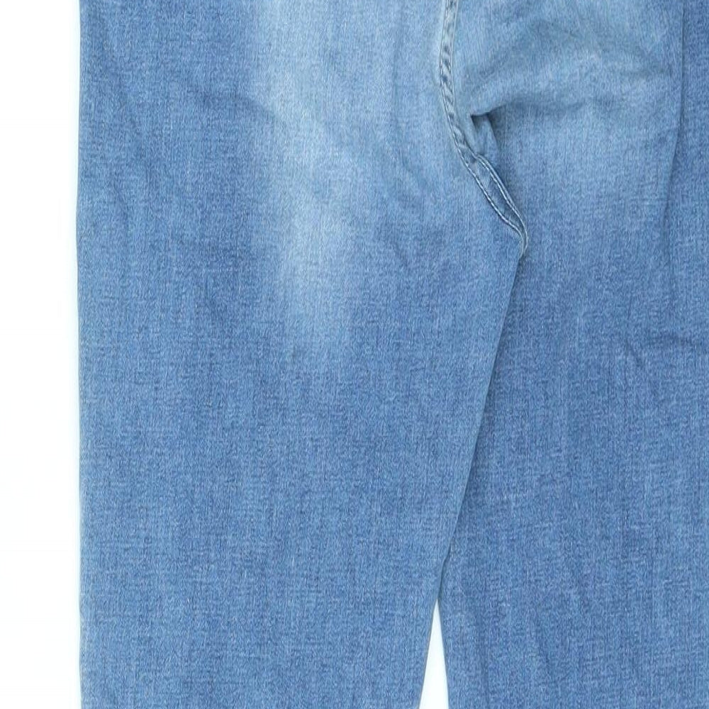 Maison Clinqcent Womens Blue Cotton Skinny Jeans Size 12 L27 in Regular Zip