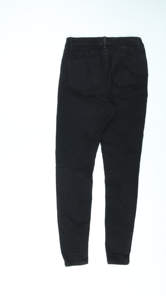 Denim & Co. Womens Black Cotton Skinny Jeans Size 12 L27 in Regular Zip
