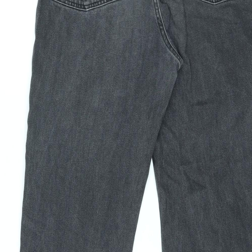 ASOS Womens Black Cotton Straight Jeans Size 34 in L31 in Regular Zip