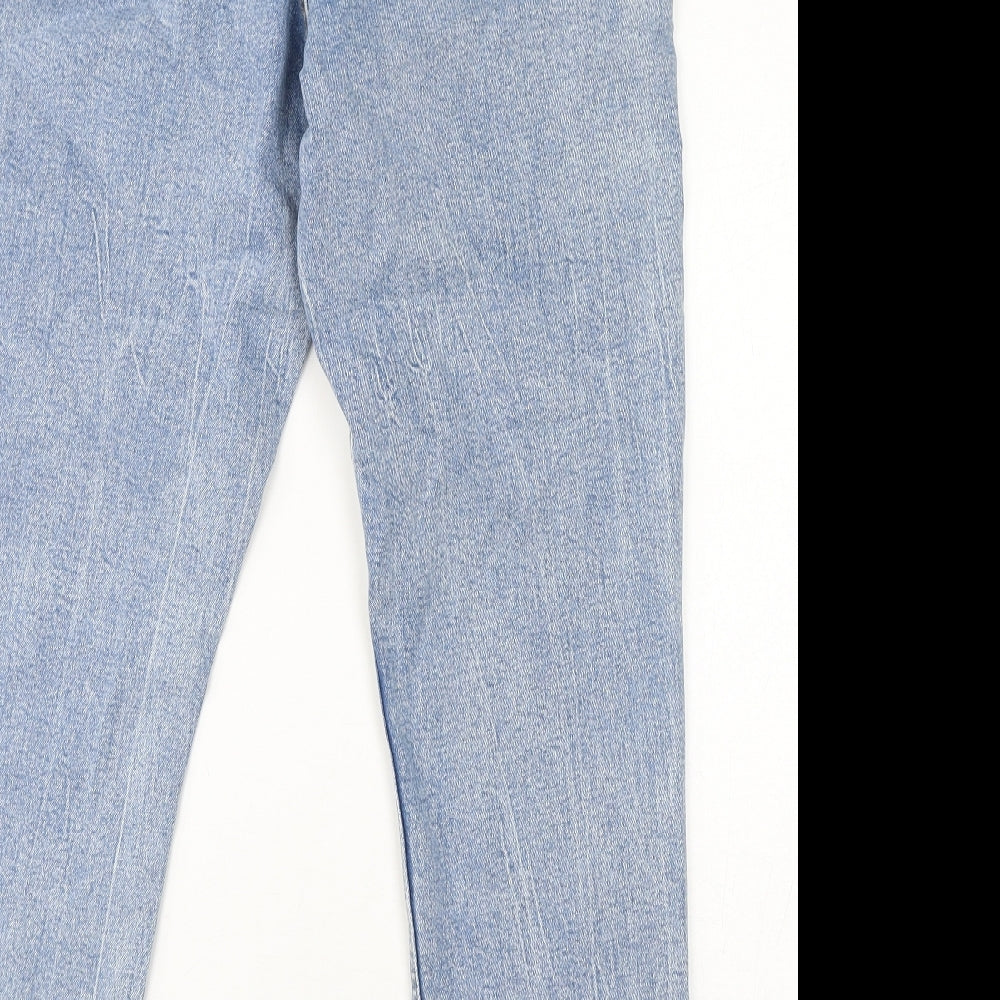 ASOS Womens Blue Cotton Straight Jeans Size 30 L32 in Regular Zip