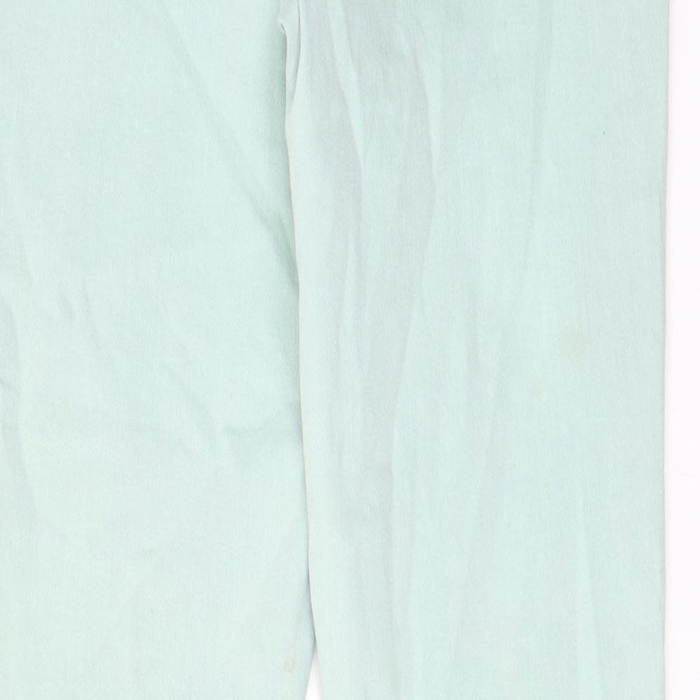 NEXT Womens Green Cotton Skinny Jeans Size 12 L29 in Regular Zip - Pockets, Belt Loops