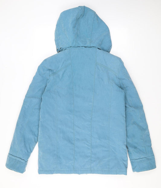 Womens UK Size 10 EWM Blue Rain Coat