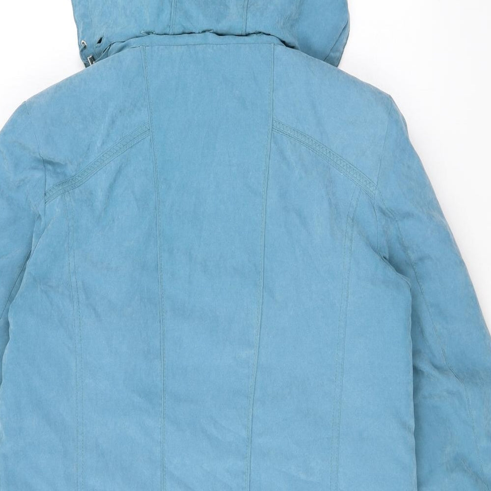 Womens UK Size 10 EWM Blue Rain Coat