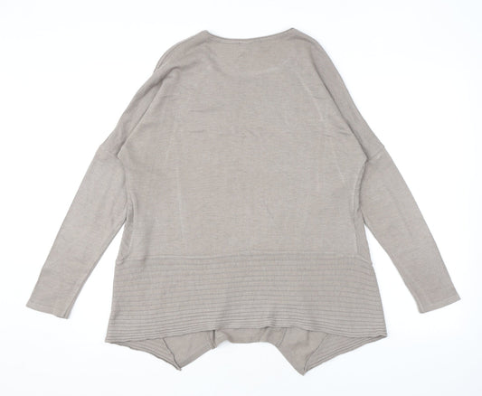 James Lakeland Womens Brown Scoop Neck Viscose Pullover Jumper Size M