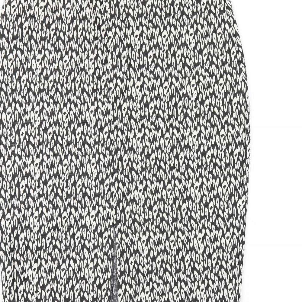 Marks and Spencer Womens Black Geometric Polyester Straight & Pencil Skirt Size 12