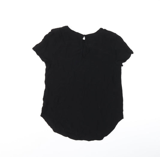 Womens UK Size 8 H&M Black Basic T-Shirt
