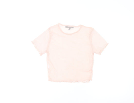 Womens UK Size 6 Missguided Pink Cropped T-Shirt