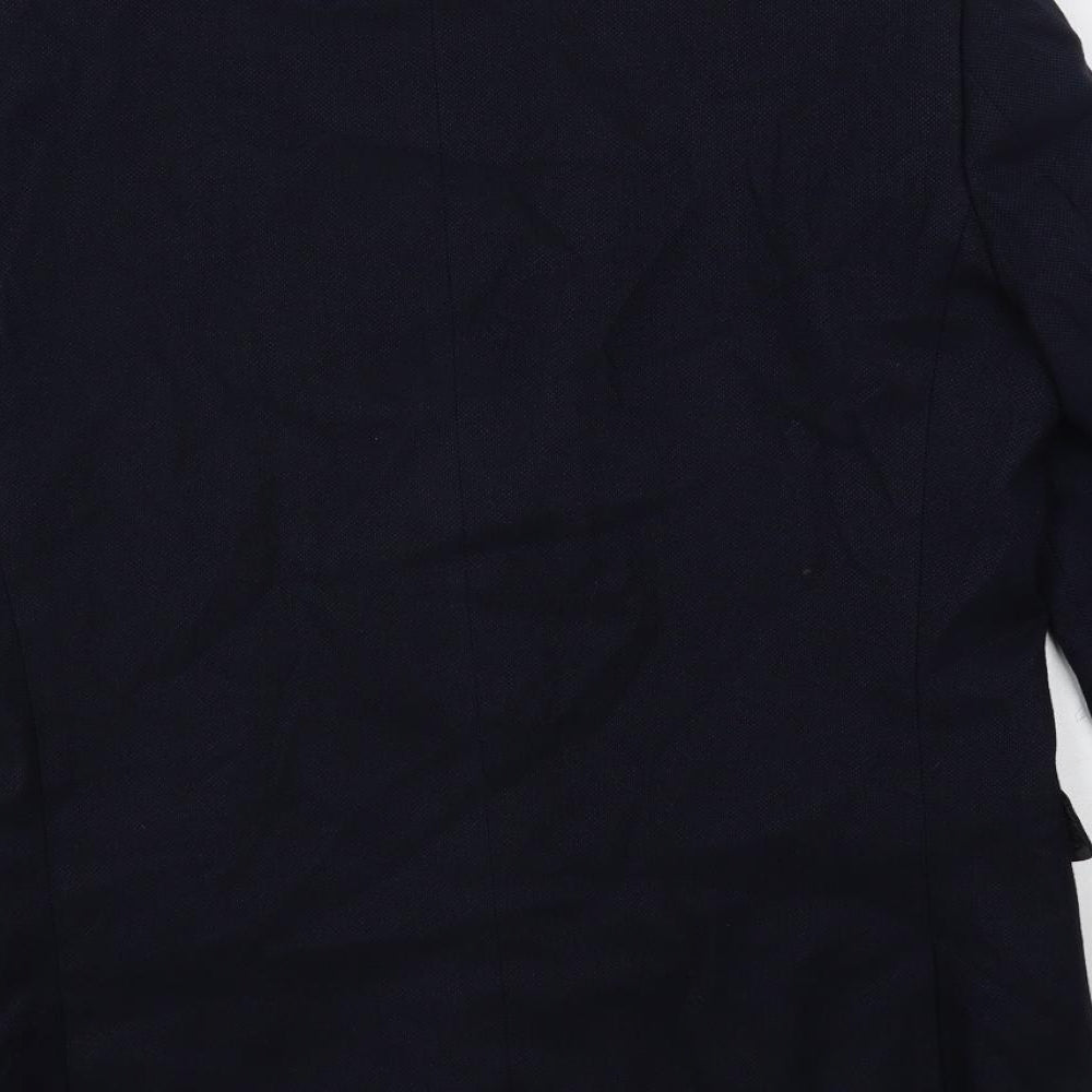 Harvey & jones Mens Blue Polyester Jacket Blazer Size 40 Regular