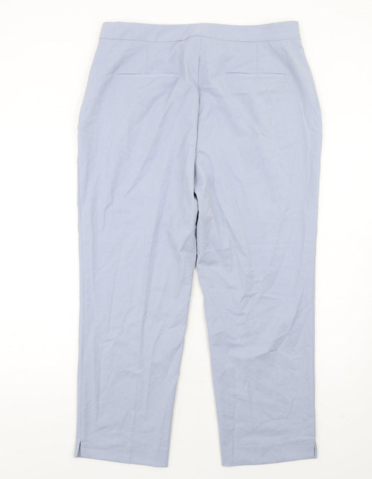 Zara Womens Blue Polyester Dress Pants Trousers Size 16 L28 in Regular Zip