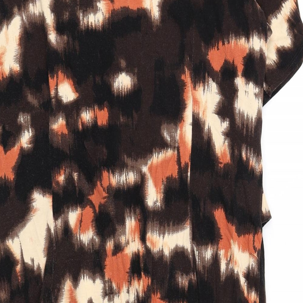 Classic Womens Brown Tie Dye Viscose A-Line Size 20 Round Neck Pullover