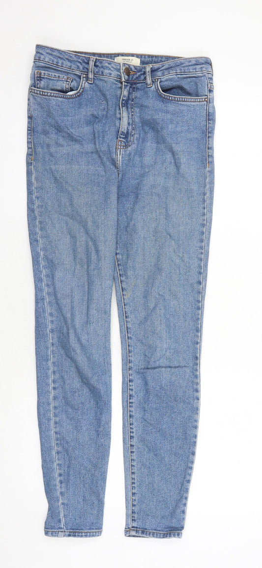 Forever 21 Womens Blue Cotton Skinny Jeans Size 30 in L27 in Regular Zip