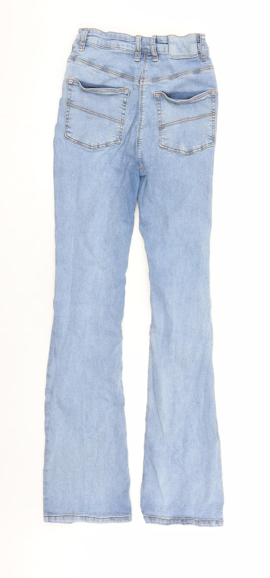 COLLUSION Womens Blue Cotton Flared Jeans Size 26 in L31 in Regular Zip