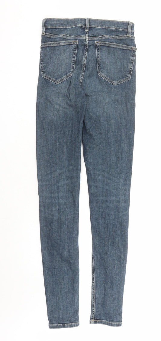 Topshop Womens Blue Cotton Skinny Jeans Size 26 in L31 in Regular Zip