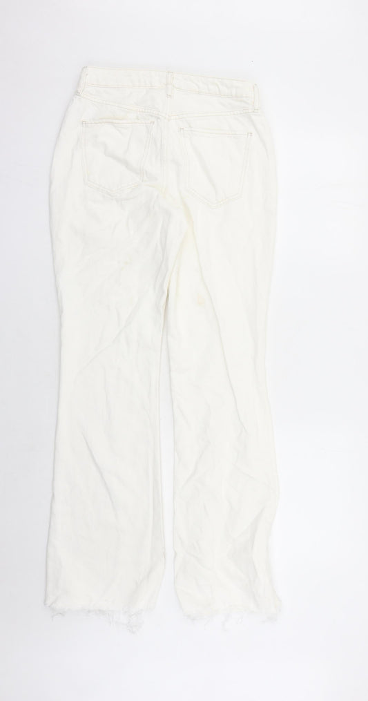 River Island Womens White Cotton Bootcut Jeans Size 8 L30 in Regular Zip