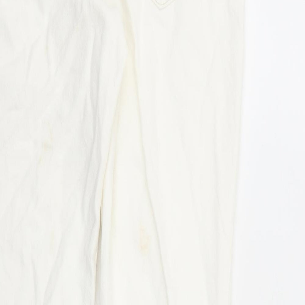 River Island Womens White Cotton Bootcut Jeans Size 8 L30 in Regular Zip