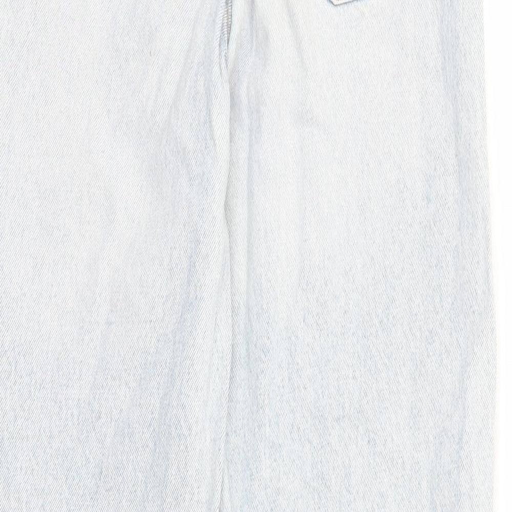 Zara Womens Blue Cotton Bootcut Jeans Size 28 in L30 in Regular Zip
