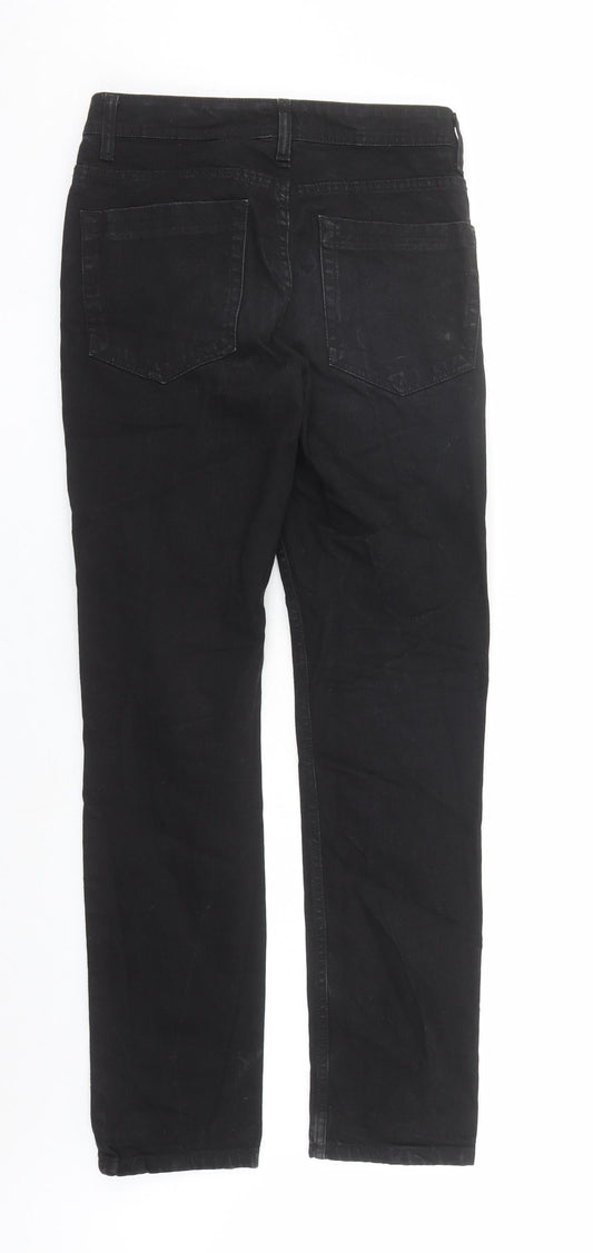 M&Co Mens Black Cotton Straight Jeans Size 30 in L31 in Regular Zip