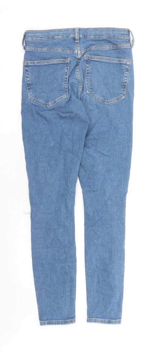Topshop Womens Blue Cotton Skinny Jeans Size 28 in L27 in Regular Zip