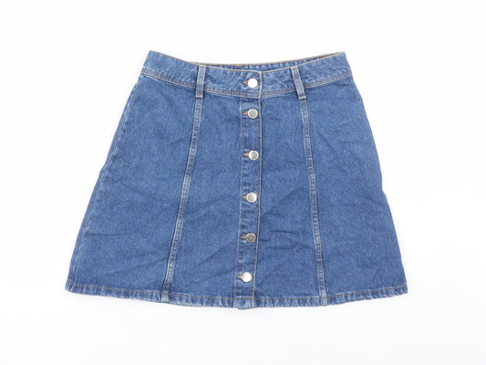 Womens UK Size 8 Divided by H&M A-Line Denim Skirt