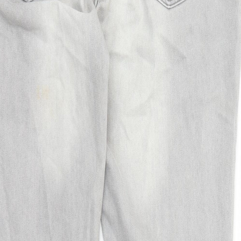 Denim & Co. Womens Grey Cotton Skinny Jeans Size 16 L28 in Regular Zip