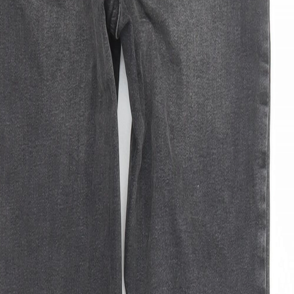 Brand and care label for Denim & Co. women’s grey cotton skinny jeans, size UK 6, 29-inch leg regular zip