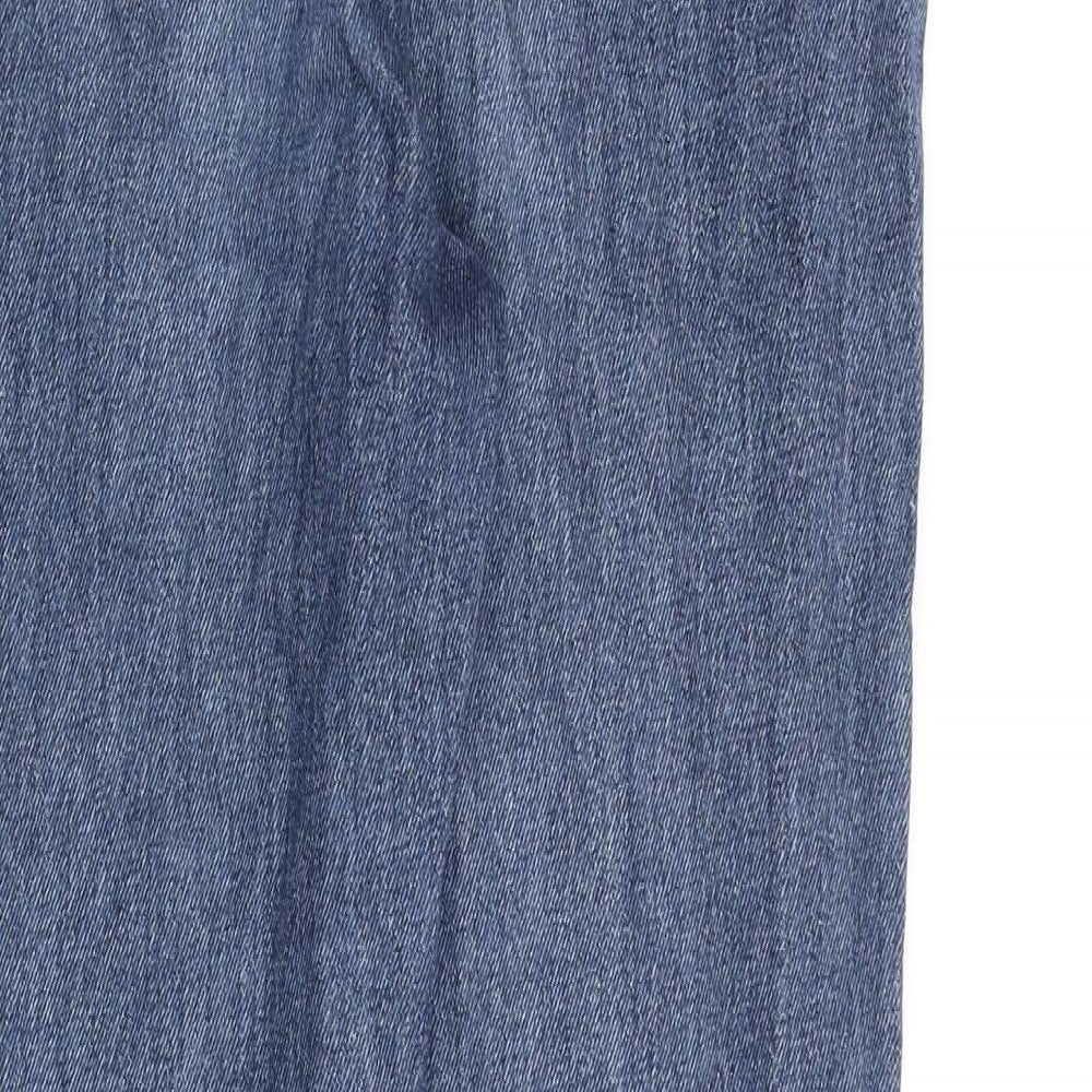 Denim & Co. Womens Blue Cotton Mom Jeans Size 8 L30 in Regular Zip