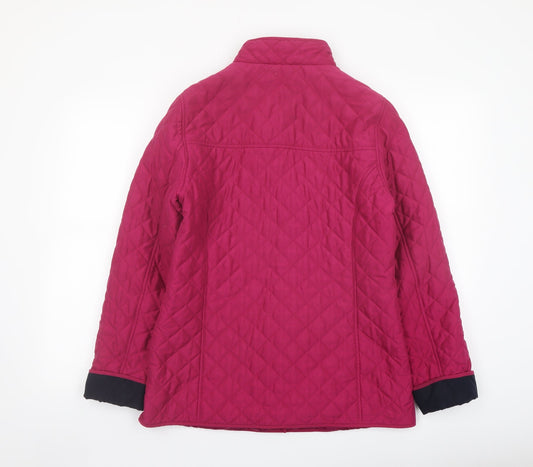 Classic Womens Purple Quilted Jacket Size 12 Snap