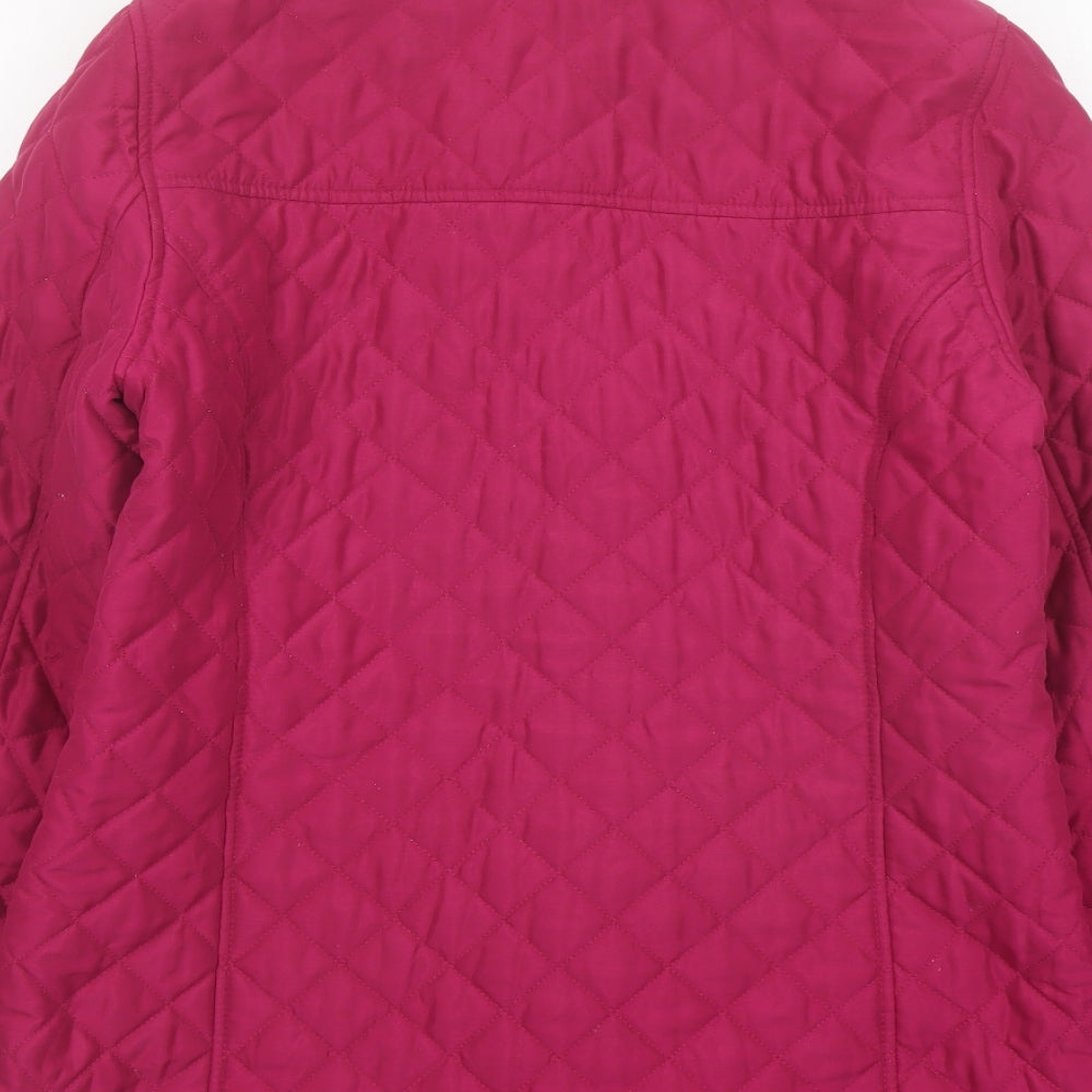 Womens UK Size 12 Classic Purple Quilted Coat
