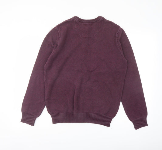 Maine Mens Pink Crew Neck Cotton Pullover Jumper Size S Long Sleeve