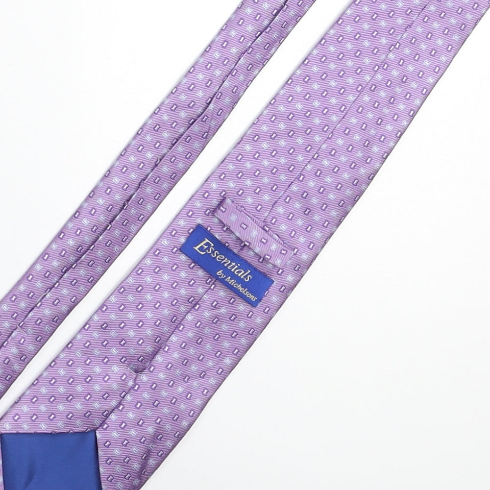 Michaelsons Mens Purple Geometric Silk Pointed Tie One Size