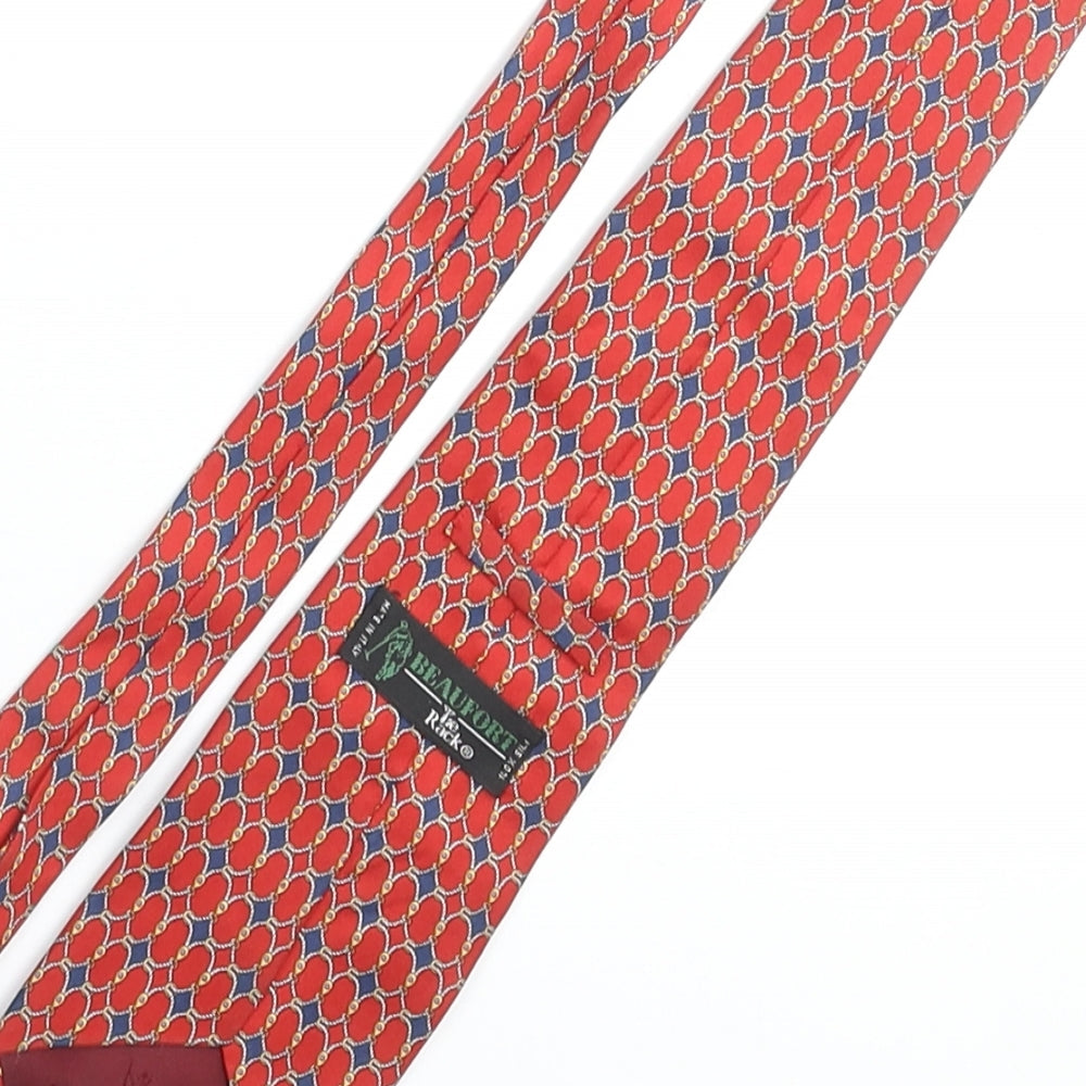 Tie Rack Mens Red Geometric Silk Pointed Tie One Size