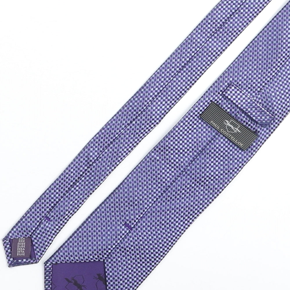 Paul Costelloe Mens Blue Plaids & Checks Silk Pointed Tie One Size