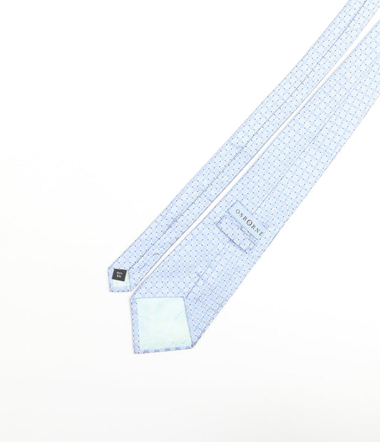 Osborne Mens Blue Plaids & Checks Silk Pointed Tie One Size